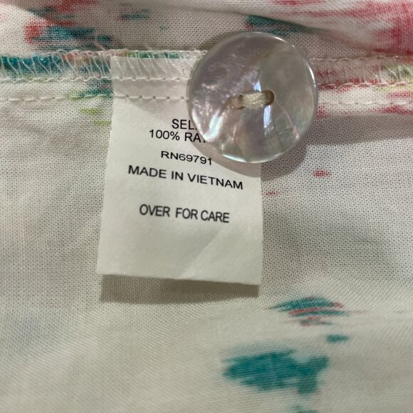 (NWT) FIGUEROA & FLOWER Short Sleeve Smocked Maxi Floral Dress, Ivory/Pink - L - Picture 15 of 16